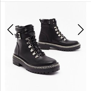 NWT NASTY GAL Chain Boot Size 6